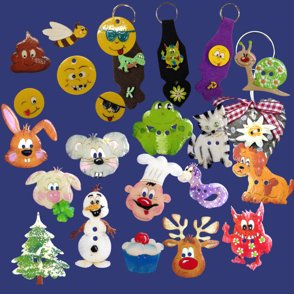 Lurrose 100 Stück Holzknöpfe Mit Ball Design - Fußball Basketball Tennis