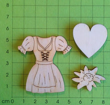 Lade das Bild in den Galerie-Viewer, 30-teiliges Trachtenset "Dirndl" aus Holz