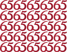 Lade das Bild in den Galerie-Viewer, 25 x Jubiläumszahl "65" aus 1mm-Glitzer-Filz