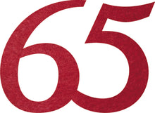 Lade das Bild in den Galerie-Viewer, 25 x Jubiläumszahl "65" aus 1mm-Glitzer-Filz