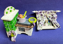 Lade das Bild in den Galerie-Viewer, Ofen und Doppelfenster für Puppenhaus