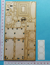 Lade das Bild in den Galerie-Viewer, Buffet (Unterteil), Wandregal und Bilderrahmen für Puppenhaus