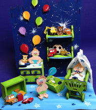 Lade das Bild in den Galerie-Viewer, Komplettset "Jungen Babyzimmer" für Puppenhaus