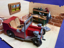 Lade das Bild in den Galerie-Viewer, Komplettset "'Werkstatt mit Auto" für Puppenhaus