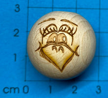 Lade das Bild in den Galerie-Viewer, Holzkugeln mit Gesicht (25mm)