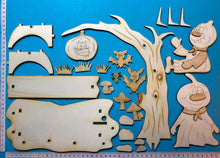 Lade das Bild in den Galerie-Viewer, Komplettset: Baum mit Bodenplatte mit Geister und Kürbis