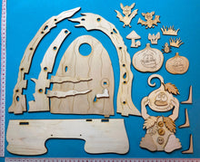 Lade das Bild in den Galerie-Viewer, Bastelset: Tür mit Kürbisfigur und Kürbisse