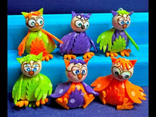 Laden und Abspielen von Videos im Galerie-Viewer, Eulen zum Fädeln aus Filz, 6er Set (verschiedene Farben)