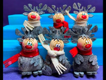 Laden und Abspielen von Videos im Galerie-Viewer, Rentiere zum Fädeln aus Filz, 6er Set (verschiedene Farben)