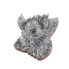 Lade das Bild in den Galerie-Viewer, Wildschweinkopf, Filz