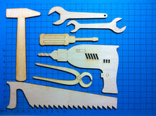 Lade das Bild in den Galerie-Viewer, Werkzeugsatz 7tlg aus Holz Bastelideen aus Holz, Säge aus Holz zum Basteln, Hammer aus Holz zum Basteln, Werkzeug zum Bemalen, kleine Holzteilchen zum Bastel, Bohrmaschine aus Holz zum Basteln, Basteln mit Holz, Basteln zum Vatertag, Werkzeug aus Holz, Zange aus Holz zum Basteln, Bohrmaschine aus Holz zum Basteln, Werkzeug aus Holz, Werkzeug zum Bemalen, Hammer aus Holz zum Basteln, Basteln zum Vatertag, Säge aus Holz zum Basteln, kleine Holzteilchen zum Bastel, Bastelideen aus Holz, Basteln mit Holz, Zan