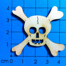 Lade das Bild in den Galerie-Viewer, Totenkopf mit Knochen aus Holz