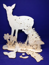 Lade das Bild in den Galerie-Viewer, Rehkitz als Standfigur 36cm mit Löcher aus Holz Bastelzubehör aus Holz, Tiere aus Holz malen, Holzbastelartikel, Tiere aus Holz basteln, Waldtier Dekoration gestalten, Dekoidee für Zuhause, basteln mit Kindern, Kinder basteln Tiere, Rehkitz malen, HIH 6135SB