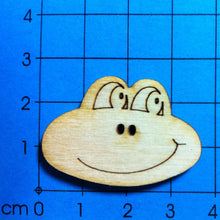 Lade das Bild in den Galerie-Viewer, Froschkopf als Knopf 3cm Knöpfe, Knöpfe zum Dekorieren, Knopf zum Basteln, Knöpfe zum Bemalen, Knopf aus Holz, Knopf zum Nähen, Holzknopf, Frosch Knopf, Knöpfe mit Gesicht, Tiereknöpfe, BUH 8903