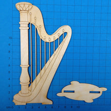 Lade das Bild in den Galerie-Viewer, Harfe mit Ständer aus Holz