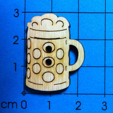 Lade das Bild in den Galerie-Viewer, Maßkrug mit Schaum Knopf aus Holz