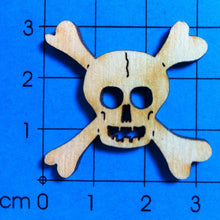 Lade das Bild in den Galerie-Viewer, Totenkopf mit Knochen aus Holz