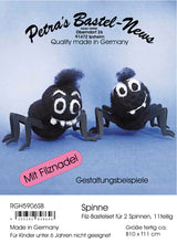 Lade das Bild in den Galerie-Viewer, Spinne Bastelsets zum Trockenfilzen/Nadelfilzen Basteln mit Kindern, Spinne zum Filzen, Filzset, Filzen mit Kindern, Bastelideen zum Filzen, Tiere trocken filzen, Nadelfizen, Lustige Figuren zum Filzen, Basteln mit Filz, RGH 5906SB
