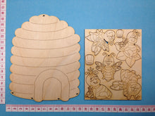 Lade das Bild in den Galerie-Viewer, Bienenkorb mit 5 Bienen ca. 15cm aus Holz Bienenstock, Bienenzubehör, Frühjahrsdekoration, Honig selber machen, Bastelidee Biene, Bienenhaus, Frühjahrsdekoration Biene, Bienenkorb, Bastelidee Biene, Honigglas dekorieren,   BIH 7715SB