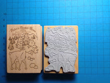 Lade das Bild in den Galerie-Viewer, Stempel "Rentier mit Wald" 7 cm Stempel für scrapbooking, Stempel für Geschenke, Stempel für Kinder, Stempeln, Stempel für Hochzeit, Weihnachts Stempel, Stempelideen, Stempel für Holz, Rentier Stempel, Stempel für Kartengestaltung, Stempel mit Holzgriff, SPG 4807