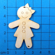 Lade das Bild in den Galerie-Viewer, Lebkuchenfrau mit Schleife aus Holz