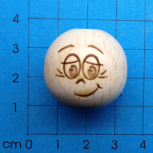 Lade das Bild in den Galerie-Viewer, Holzkugeln mit Gesicht (25mm)