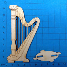 Lade das Bild in den Galerie-Viewer, Harfe mit Ständer aus Holz