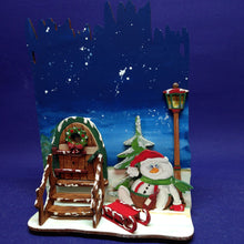 Lade das Bild in den Galerie-Viewer, Schneemann sitzend mit dickem Bauch