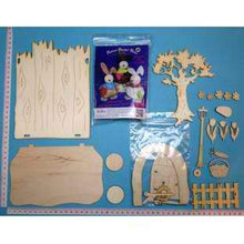 Lade das Bild in den Galerie-Viewer, Bastelset aus Holz und Filz: Schild mit Ablage und Filzhasen