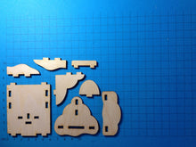 Lade das Bild in den Galerie-Viewer, Teelichthalter aus Holz für Schilder, Bausatz