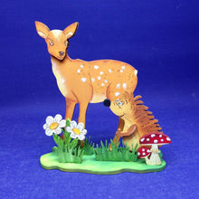 Lade das Bild in den Galerie-Viewer, Rehkitz als Standfigur 36cm mit Löcher aus Holz