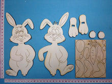 Lade das Bild in den Galerie-Viewer, Hasenpaar zum Hinstellen aus Holz