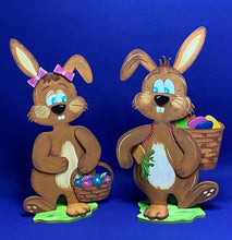 Lade das Bild in den Galerie-Viewer, Hasenpaar zum Hinstellen aus Holz