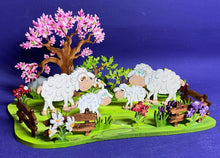 Lade das Bild in den Galerie-Viewer, Weidenplatte mit Zaun, Büsche, Baum und Felsen