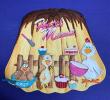 Lade das Bild in den Galerie-Viewer, Komplettset: Türschild Gugelhupf "Hotel Mama" mit Küken