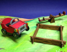 Lade das Bild in den Galerie-Viewer, Wackelauto, Sandkasten und Wippe für Spielplatz