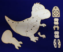Lade das Bild in den Galerie-Viewer, Lampe Mopsy-Dino aus Holz