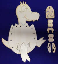 Lade das Bild in den Galerie-Viewer, Lampe Dino im Ei aus Holz