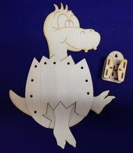Lade das Bild in den Galerie-Viewer, Lampe Dino im Ei aus Holz