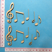 Lade das Bild in den Galerie-Viewer, Noten und Notenschlüssel im Set aus Holz (ca. 6cm)