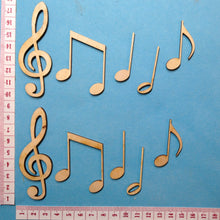 Lade das Bild in den Galerie-Viewer, Noten und Notenschlüssel im Set aus Holz (ca. 8cm)