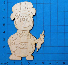 Lade das Bild in den Galerie-Viewer, Lebkuchenmännchen mit Kochmütze und Nudelholz
