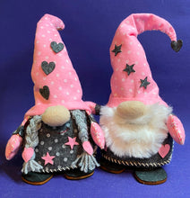 Lade das Bild in den Galerie-Viewer, Komplettset: Wichtelpaar aus Filz mit Sterne in Metallring