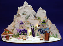 Lade das Bild in den Galerie-Viewer, Skihasen zum Stellen in 7cm aus Holz