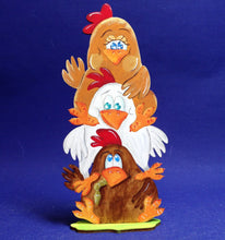 Lade das Bild in den Galerie-Viewer, verrückte Hühner, übereinander, zum Stellen