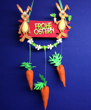 Lade das Bild in den Galerie-Viewer, Türschild "Frohe Ostern" mit Hotti und Karotti
