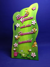 Lade das Bild in den Galerie-Viewer, Komplettset aus Holz: Stele "Bin im Garten mit den Hummeln bummeln!"