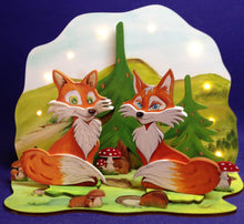Lade das Bild in den Galerie-Viewer, Komplettset: Bogen, gewellt mit Bäume und Füchse