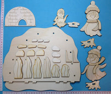 Lade das Bild in den Galerie-Viewer, Komplettset: Bogen, gewellt mit Iglu und Pinguine