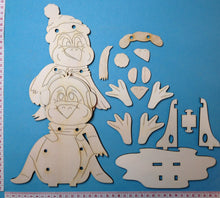 Lade das Bild in den Galerie-Viewer, 2 Pinguine übereinander, mit 3D-Teile, 30cm mit Löcher